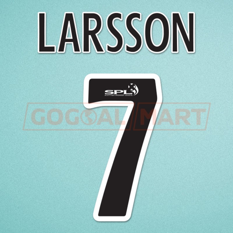 Celtic 1999-2004 Larsson #7 Homekit Nameset Printing